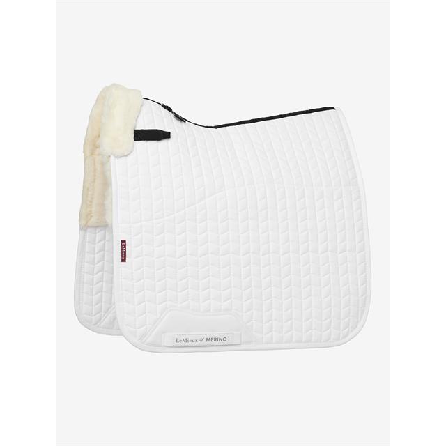 Tapis de selle Merino+ Half Lined Dressage LeMieux Blanc-beige