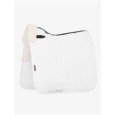Tapis de selle Merino+ Half Lined Suede Dressage LeMieux Blanc