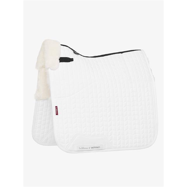 Tapis de selle Merino+ Half Lined Suede Dressage LeMieux Blanc