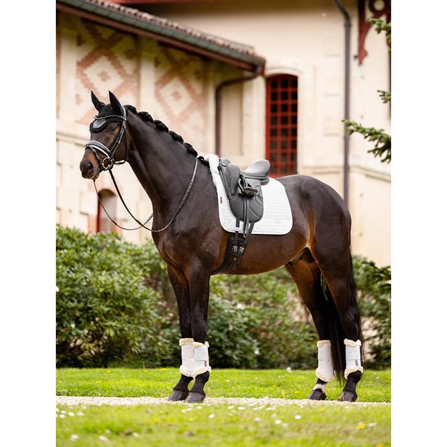 Tapis de selle Merino+ Half Lined Suede Dressage LeMieux Blanc