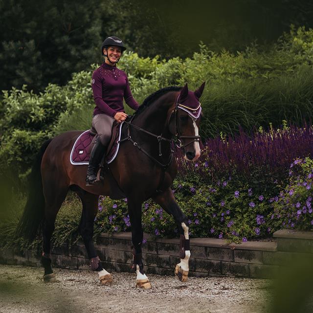 Tapis de selle Purple White Edge Equestrian Stockholm Violet