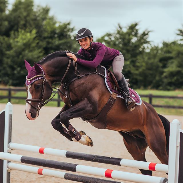 Tapis de selle Purple White Edge Equestrian Stockholm Violet