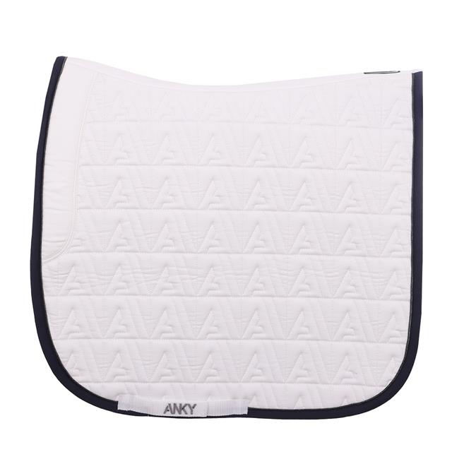 Tapis de selle Twill Dressage Anky Blanc-bleu foncé