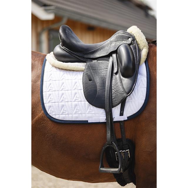 Tapis de selle Twill Dressage Anky Blanc-bleu foncé