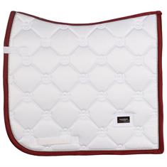 Tapis de selle White Perfection Bordeaux Equestrian Stockholm Blanc-rouge