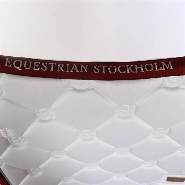 Tapis de selle White Perfection Bordeaux Equestrian Stockholm Blanc-rouge