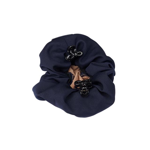 Élastique à cheveux avec filet à cheveux Crystal LeMieux Bleu foncé-beige