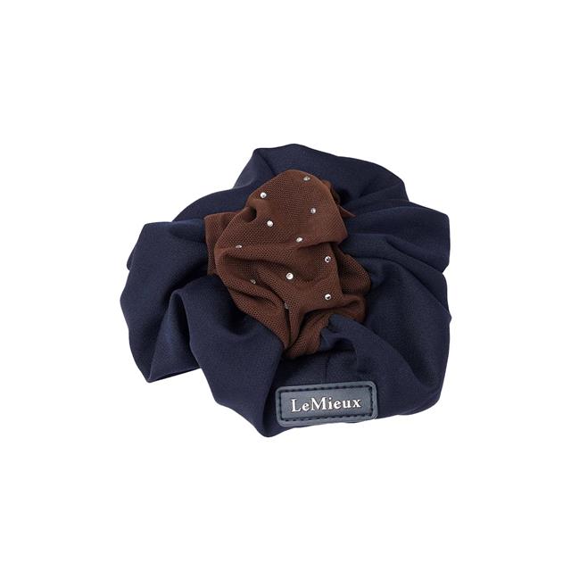 Élastique à cheveux avec filet à cheveux Crystal LeMieux Bleu foncé-marron