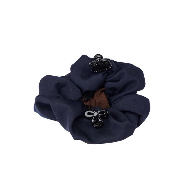Élastique à cheveux avec filet à cheveux Crystal LeMieux Bleu foncé-marron