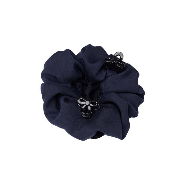 Élastique à cheveux avec filet à cheveux Crystal LeMieux Bleu foncé-noir